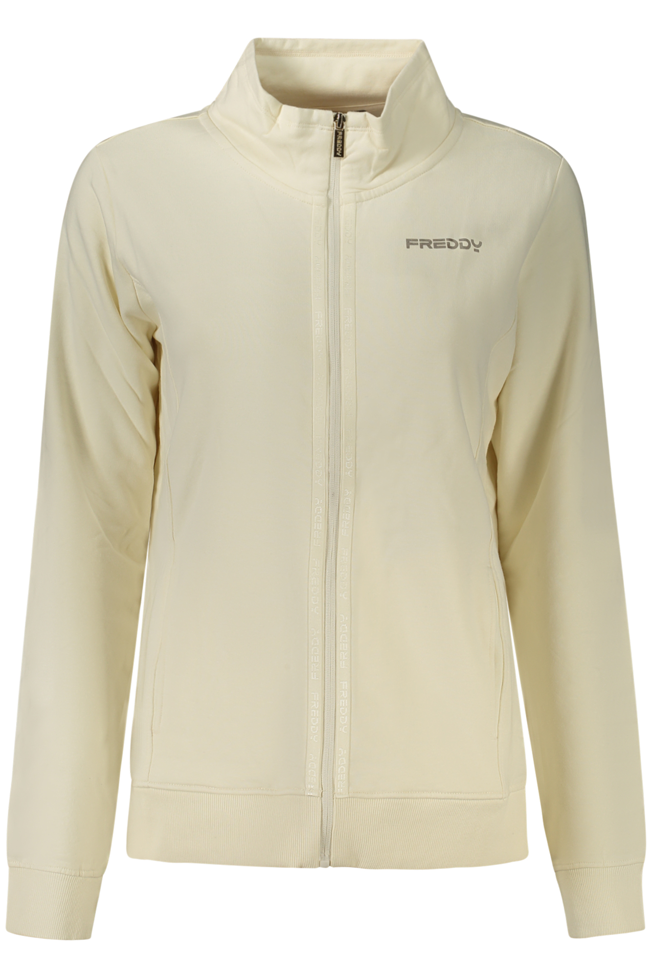 FREDDY WOMEN'S WHITE ZIP-UP SWEATSHIRT FREDDY