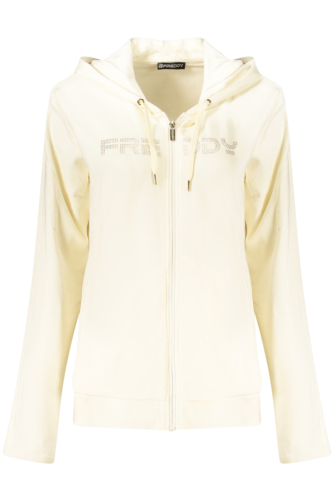 FREDDY WOMEN'S WHITE ZIP-UP SWEATSHIRT FREDDY