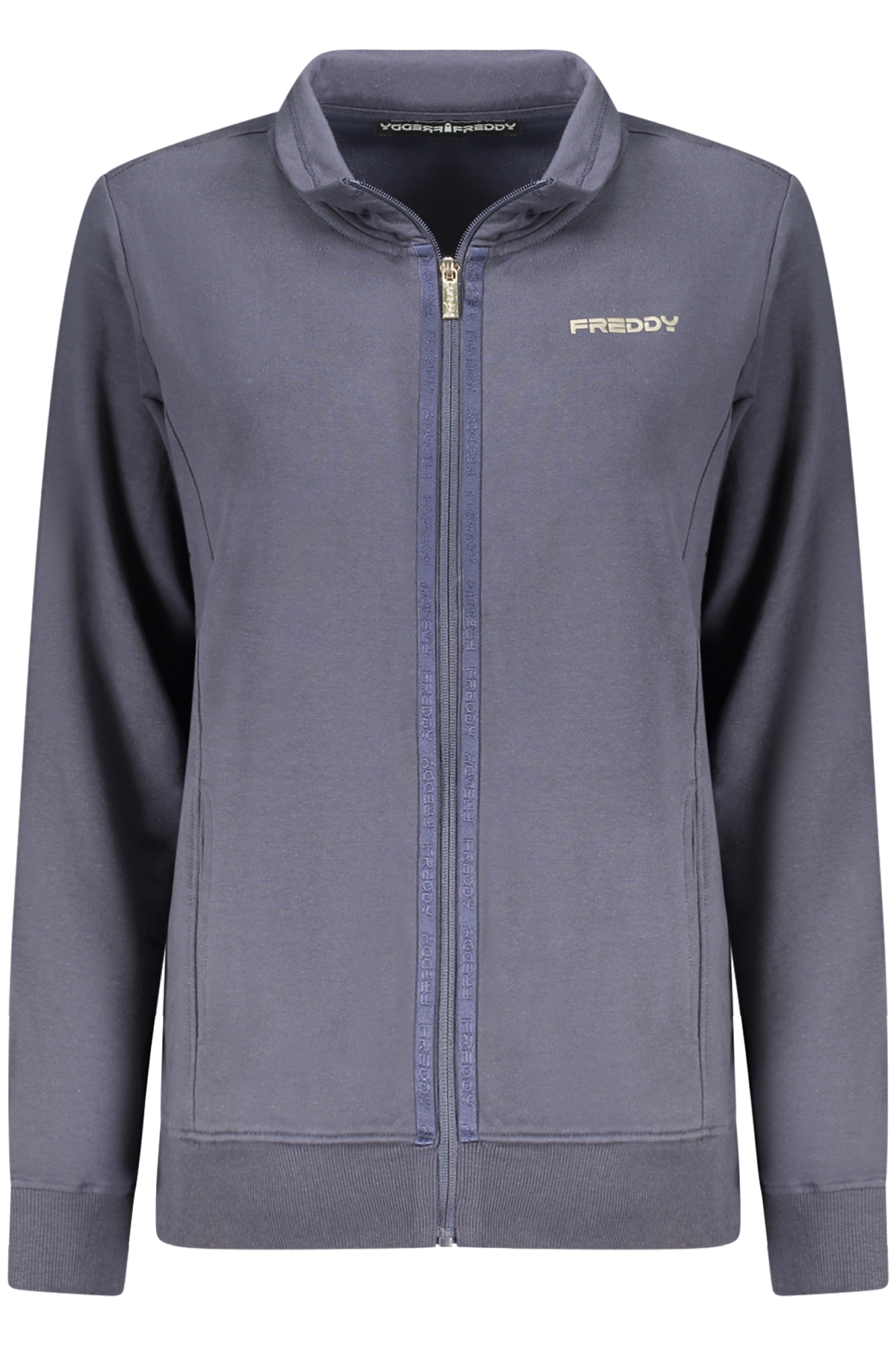 FREDDY WOMEN'S BLUE ZIP-UP SWEATSHIRT FREDDY
