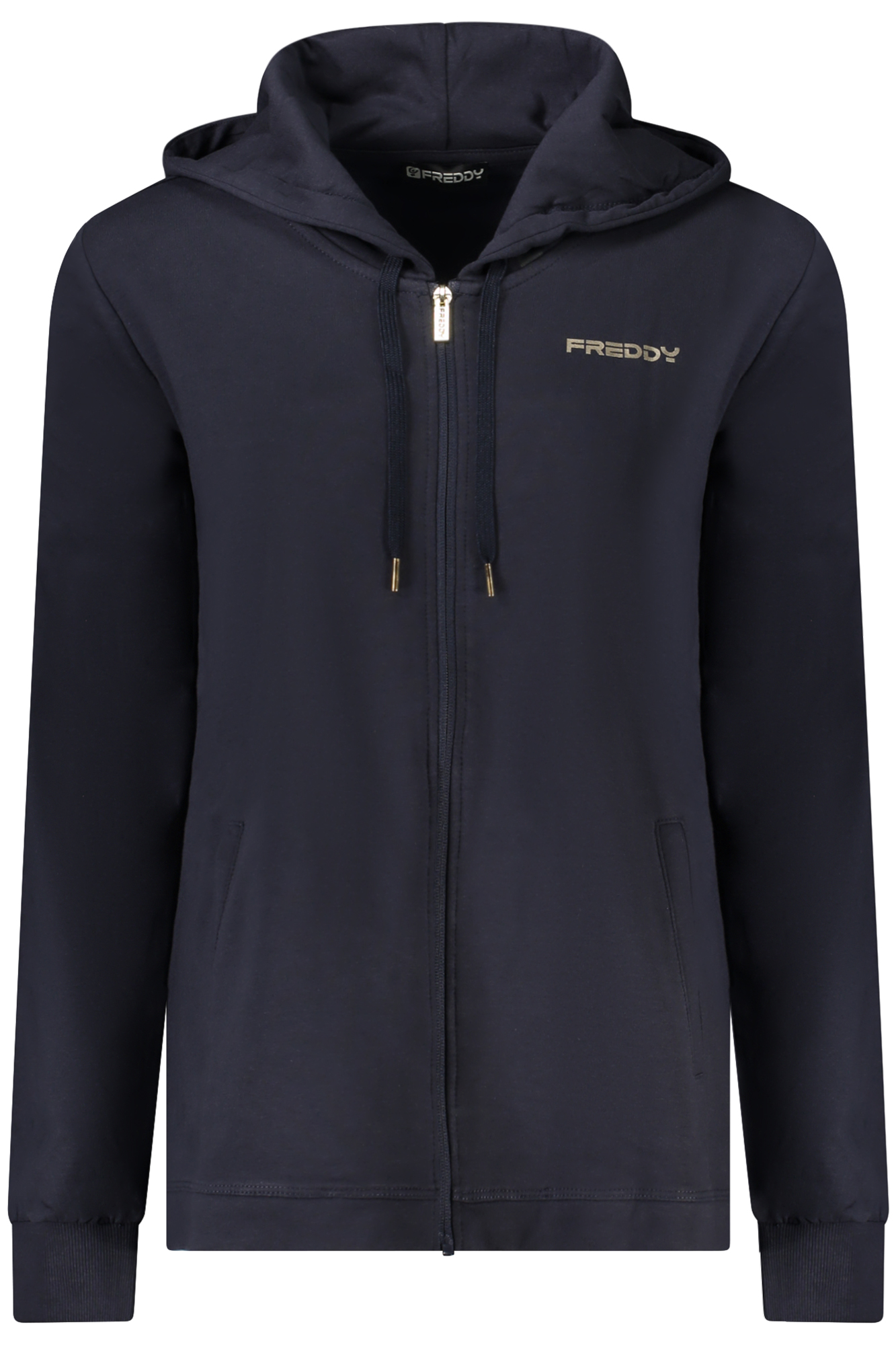 FREDDY WOMEN'S BLUE ZIP-UP SWEATSHIRT FREDDY