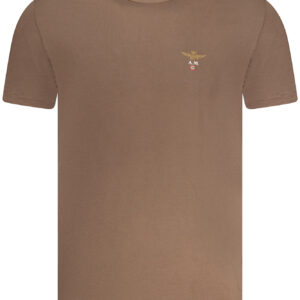 AERONAUTICA MILITARE MEN'S BROWN OUTERWEAR T-SHIRT AERONAUTICA MILITARE