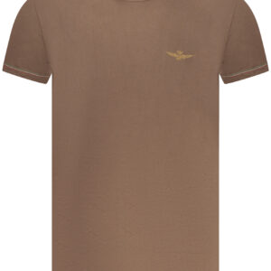 AERONAUTICA MILITARE MEN'S BROWN OUTERWEAR T-SHIRT AERONAUTICA MILITARE