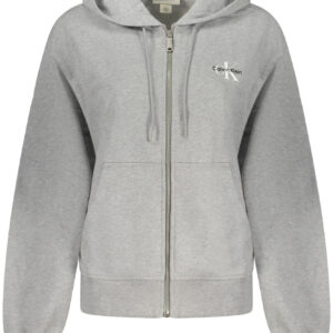 CALVIN KLEIN WOMEN'S ZIPPED SWEATSHIRT GREY CALVIN KLEIN
