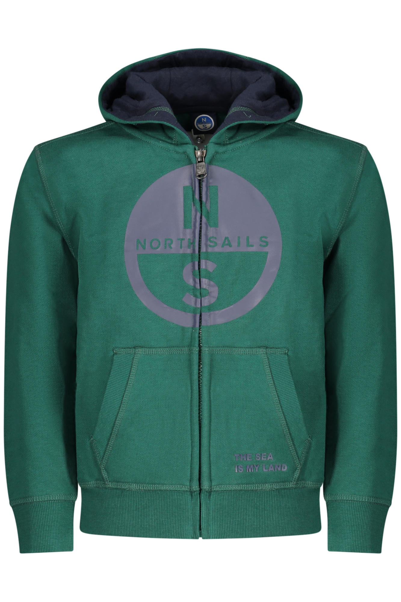 NORTH SAILS CHILDREN'S GREEN ZIP-UP SWEATSHIRT NORTH SAILS