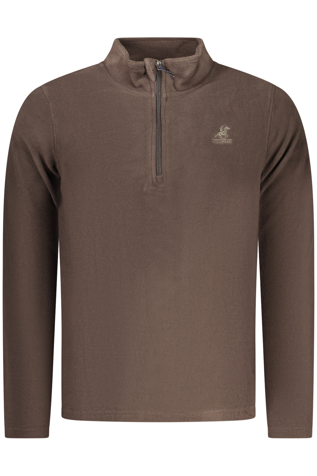 US GRAND MEN'S BROWN ZIP-UP SWEATSHIRT U.S. GRAND