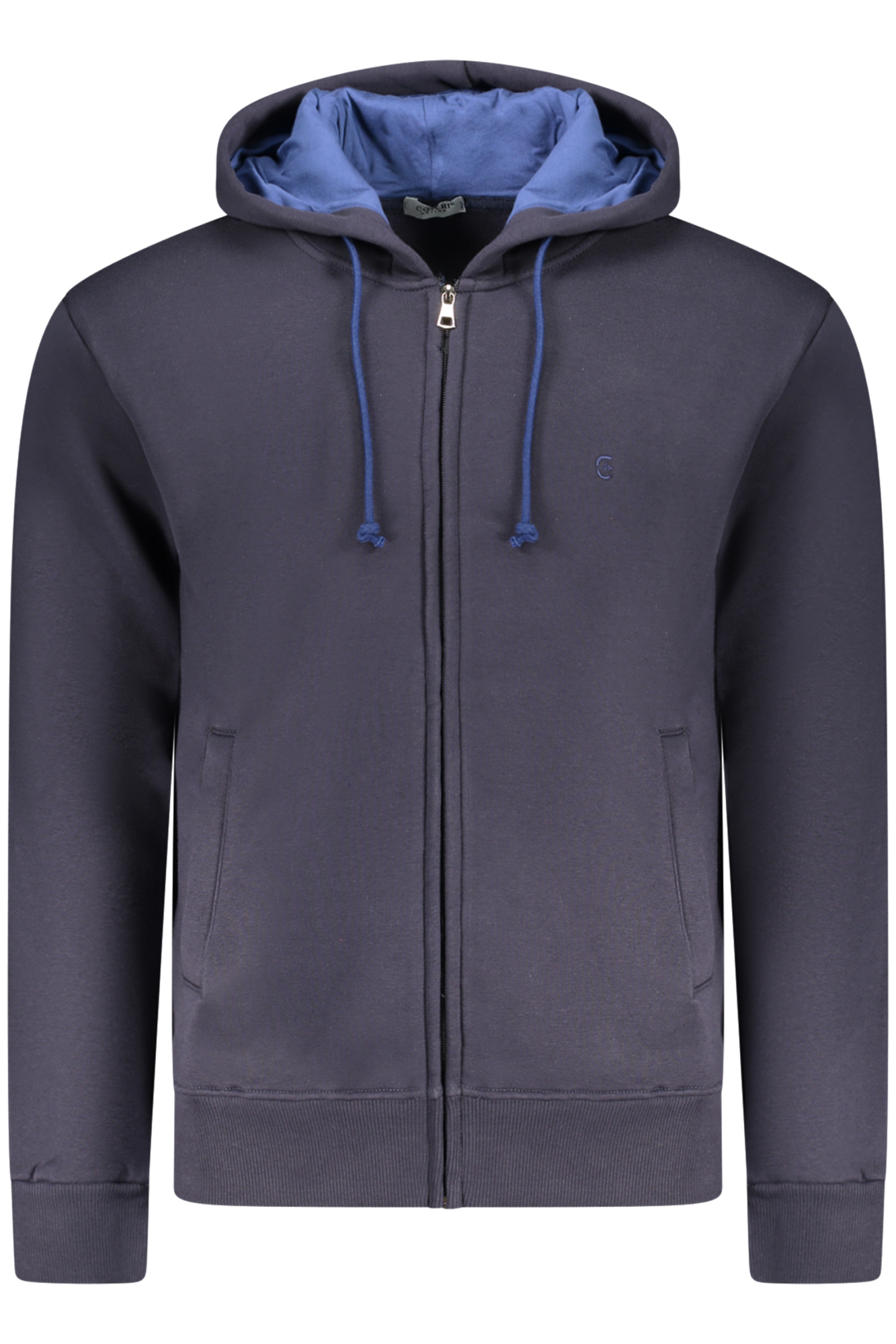 COVERI MOVING MEN'S BLUE ZIP-UP SWEATSHIRT COVERI MOVING