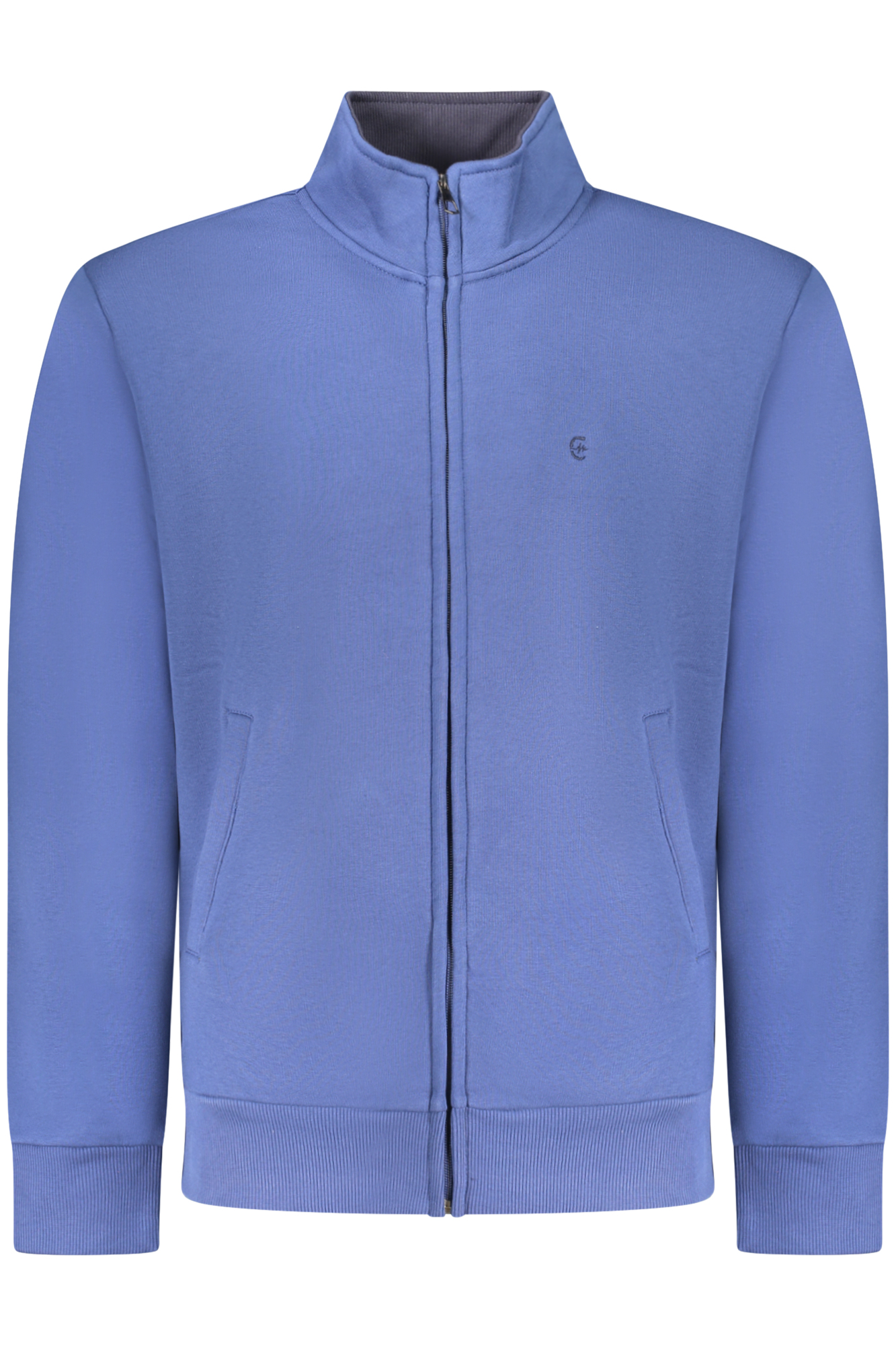COVERI MOVING MEN'S BLUE ZIP-UP SWEATSHIRT COVERI MOVING