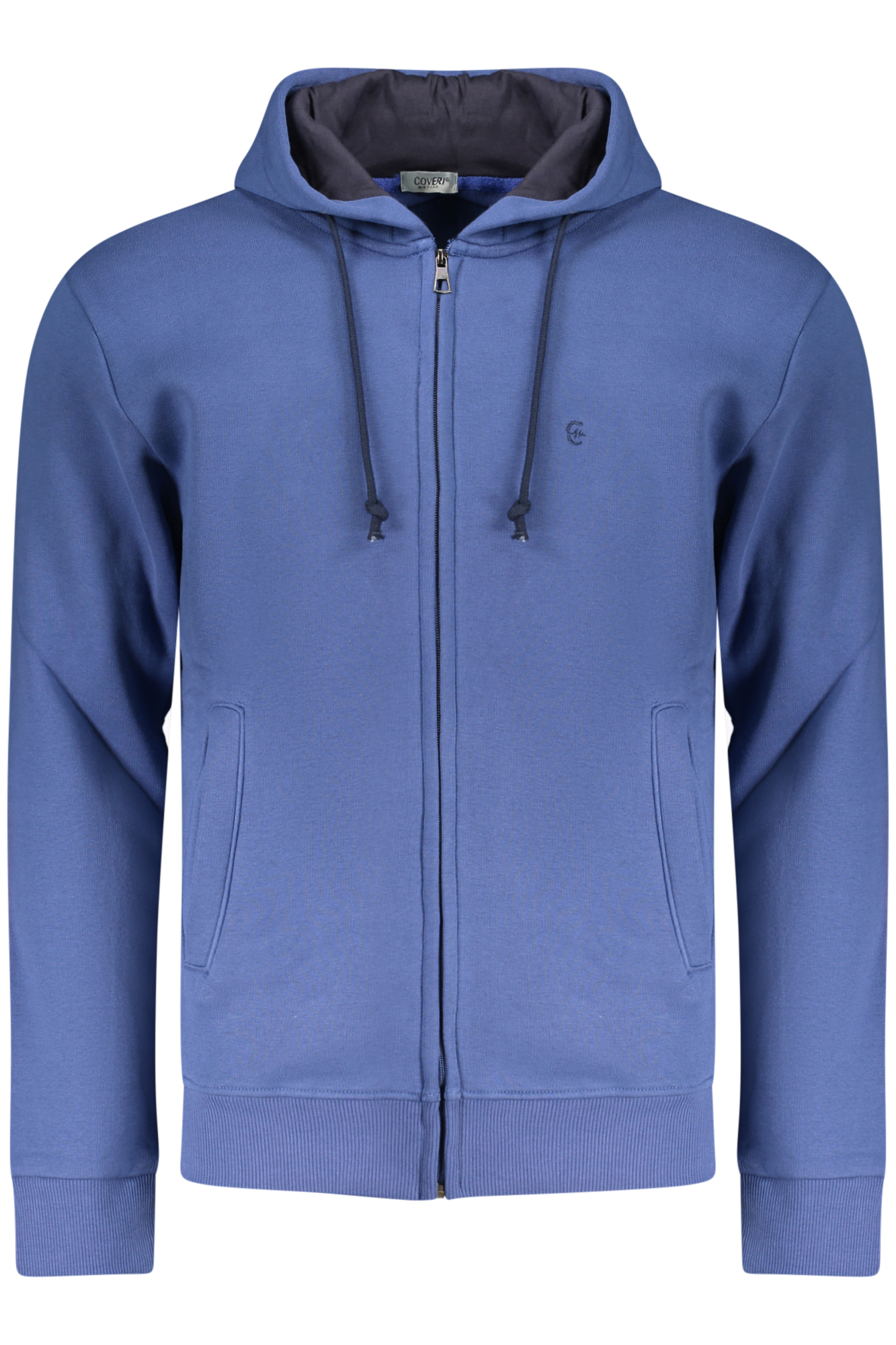 COVERI MOVING MEN'S BLUE ZIP-UP SWEATSHIRT COVERI MOVING
