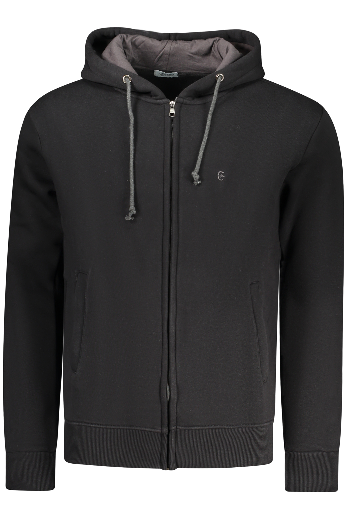 COVERI MOVING MEN'S BLACK ZIP-UP SWEATSHIRT COVERI MOVING