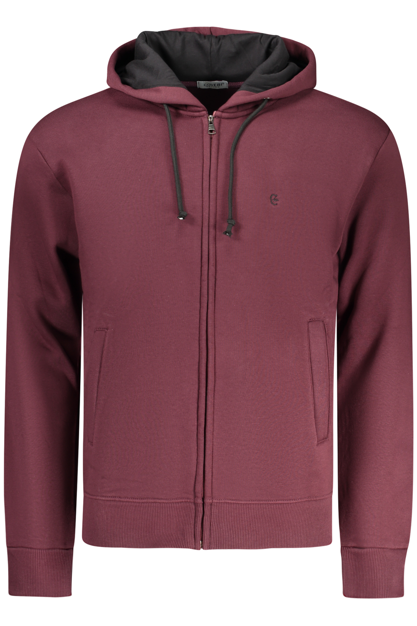 COVERI MOVING MEN'S RED ZIP-UP SWEATSHIRT COVERI MOVING