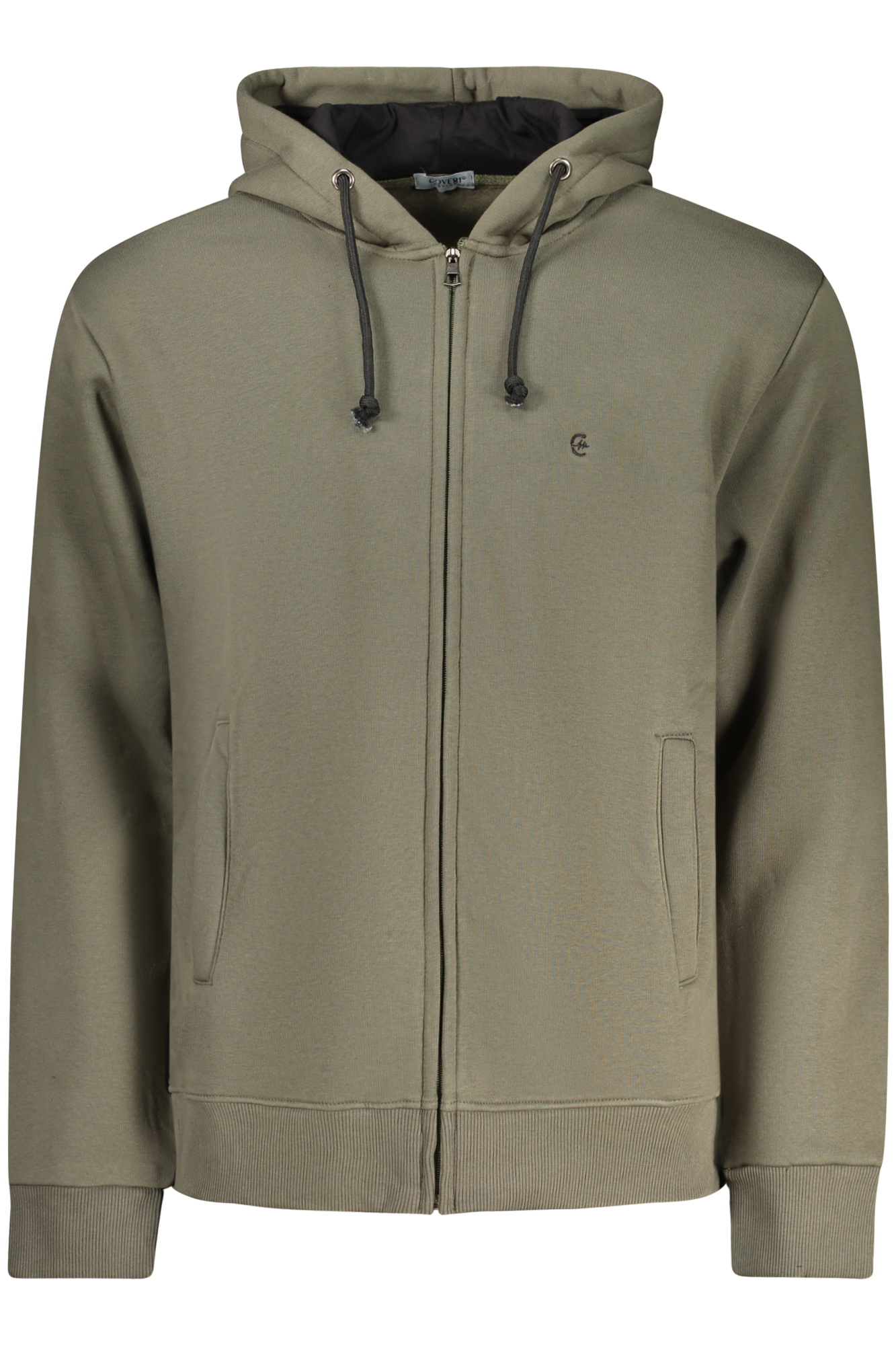 COVERI MOVING MEN'S ZIP-UP SWEATSHIRT GREEN COVERI MOVING