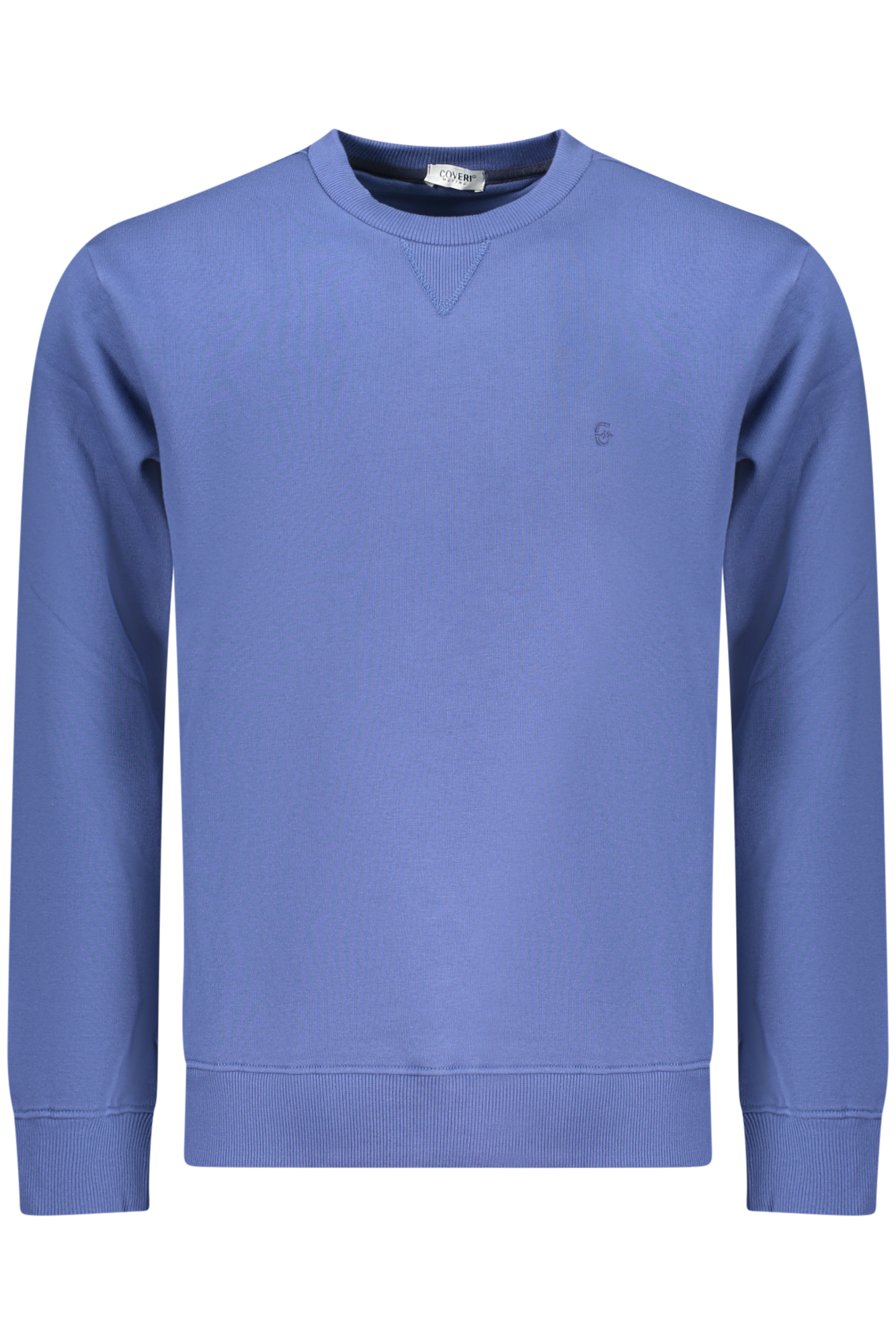 COVERI MOVING MEN'S BLUE ZIP-LESS SWEATSHIRT COVERI MOVING
