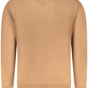 COVERI MOVING MEN'S BROWN ZIP-UP SWEATSHIRT COVERI MOVING