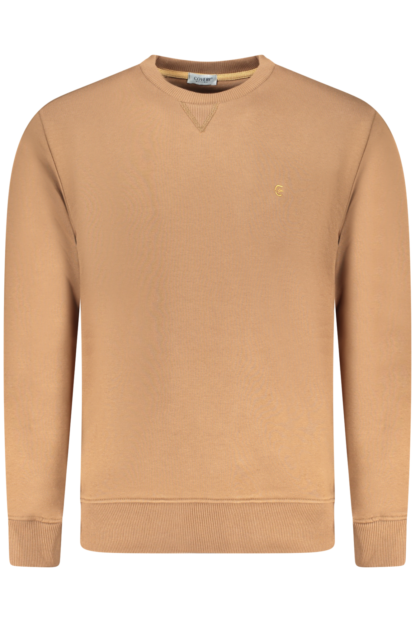 COVERI MOVING MEN'S BROWN ZIP-UP SWEATSHIRT COVERI MOVING