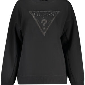 GUESS JEANS WOMEN'S BLACK ZIP-UP SWEATSHIRT GUESS JEANS