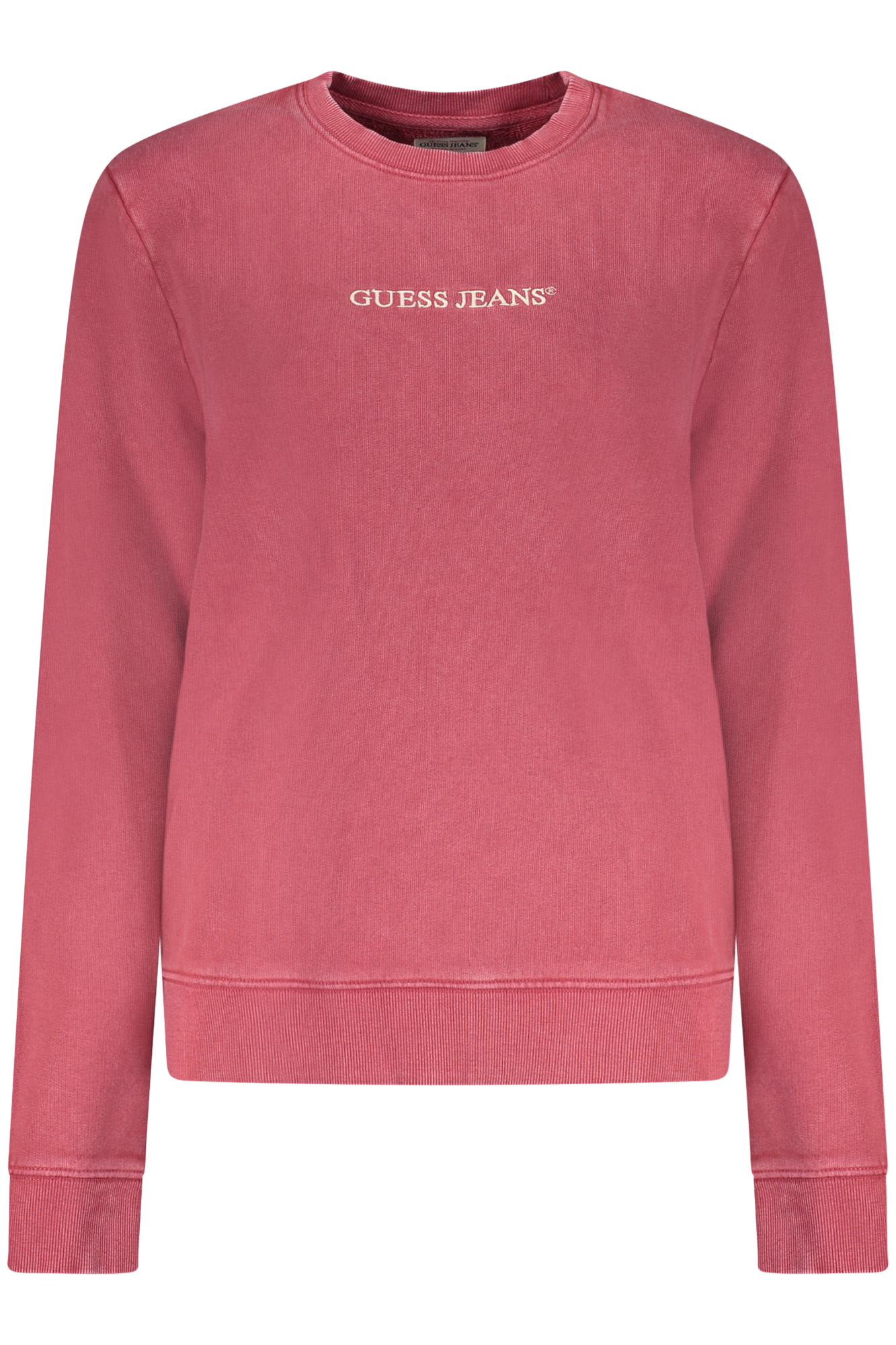 GUESS JEANS WOMEN'S RED ZIP-UP SWEATSHIRT GUESS JEANS