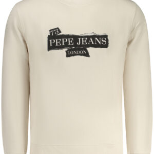 PEPE JEANS MEN'S BEIGE ZIP-UP SWEATSHIRT PEPE JEANS