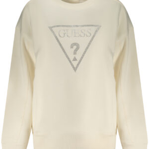 GUESS JEANS WOMEN'S WHITE ZIP-UP SWEATSHIRT GUESS JEANS