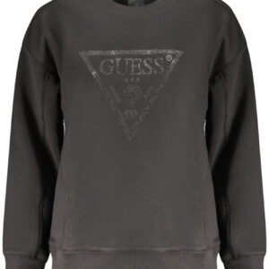 GUESS JEANS WOMEN'S BLACK ZIP-UP SWEATSHIRT GUESS JEANS
