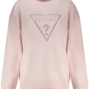 GUESS JEANS WOMEN'S PINK ZIP-UP SWEATSHIRT GUESS JEANS