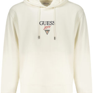 GUESS JEANS MEN'S WHITE ZIP-UP SWEATSHIRT GUESS JEANS