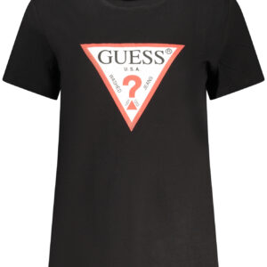 GUESS JEANS WOMEN'S SHORT-SLEEVED T-SHIRT BLACK GUESS JEANS
