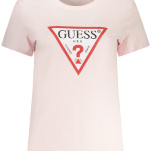 GUESS JEANS WOMEN'S SHORT SLEEVE T-SHIRT PINK GUESS JEANS