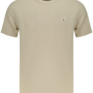 CALVIN KLEIN MEN'S SHORT-SLEEVE T-SHIRT BEIGE CALVIN KLEIN
