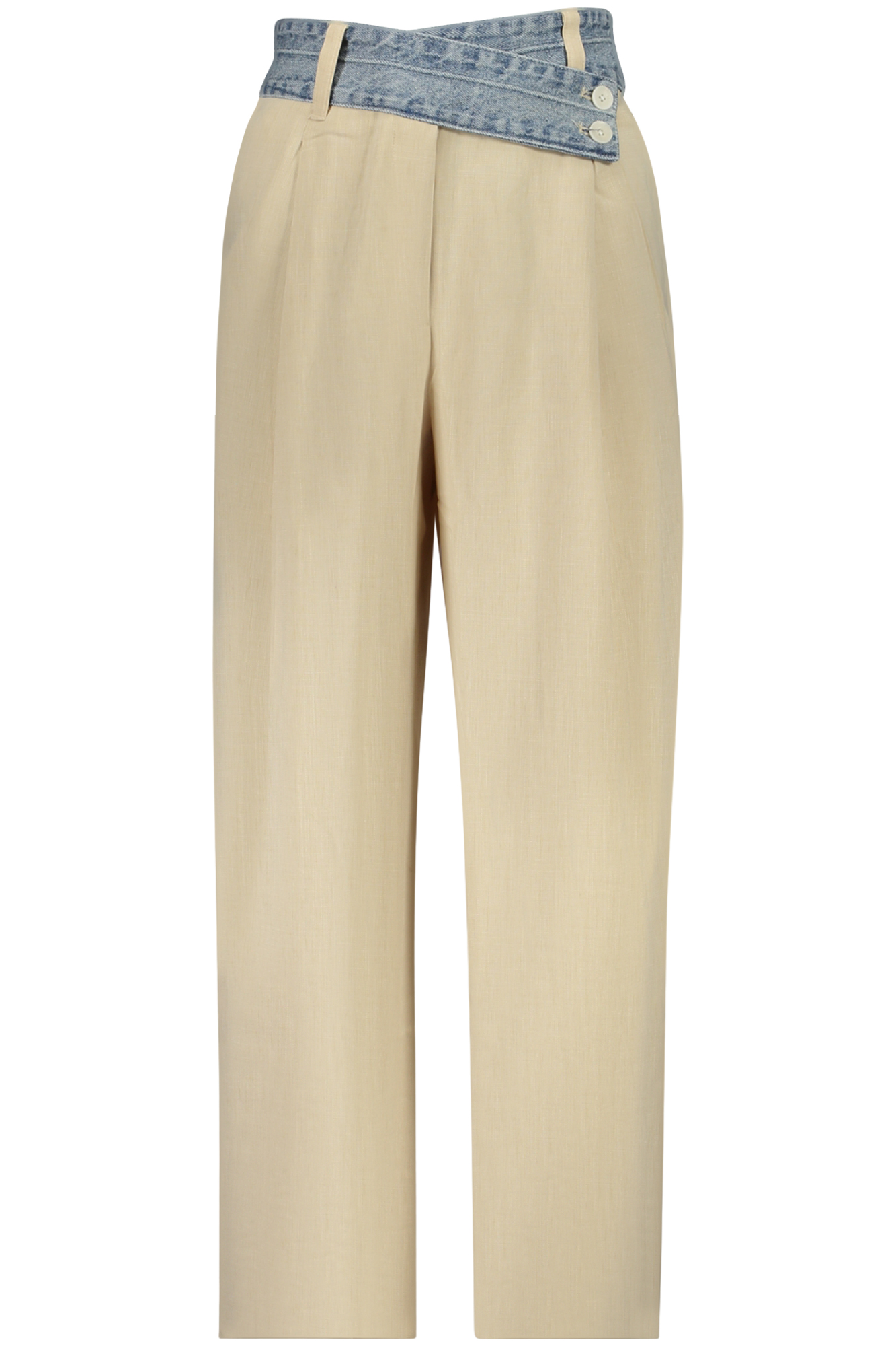 DESIGUAL WOMEN'S BEIGE TROUSERS DESIGUAL