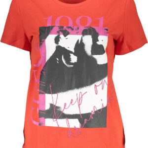 GUESS JEANS WOMEN'S SHORT SLEEVE T-SHIRT RED GUESS JEANS