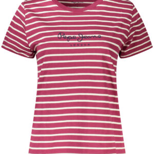 PEPE JEANS WOMEN'S PURPLE SHORT-SLEEVE T-SHIRT PEPE JEANS