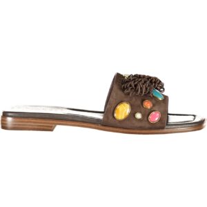 TWINSET WOMEN'S BROWN SLIPPER FOOTWEAR TWINSET