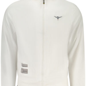 MILITARY ACADEMY MEN'S WHITE ZIP-UP SWEATSHIRT ACCADEMIA MILITARE