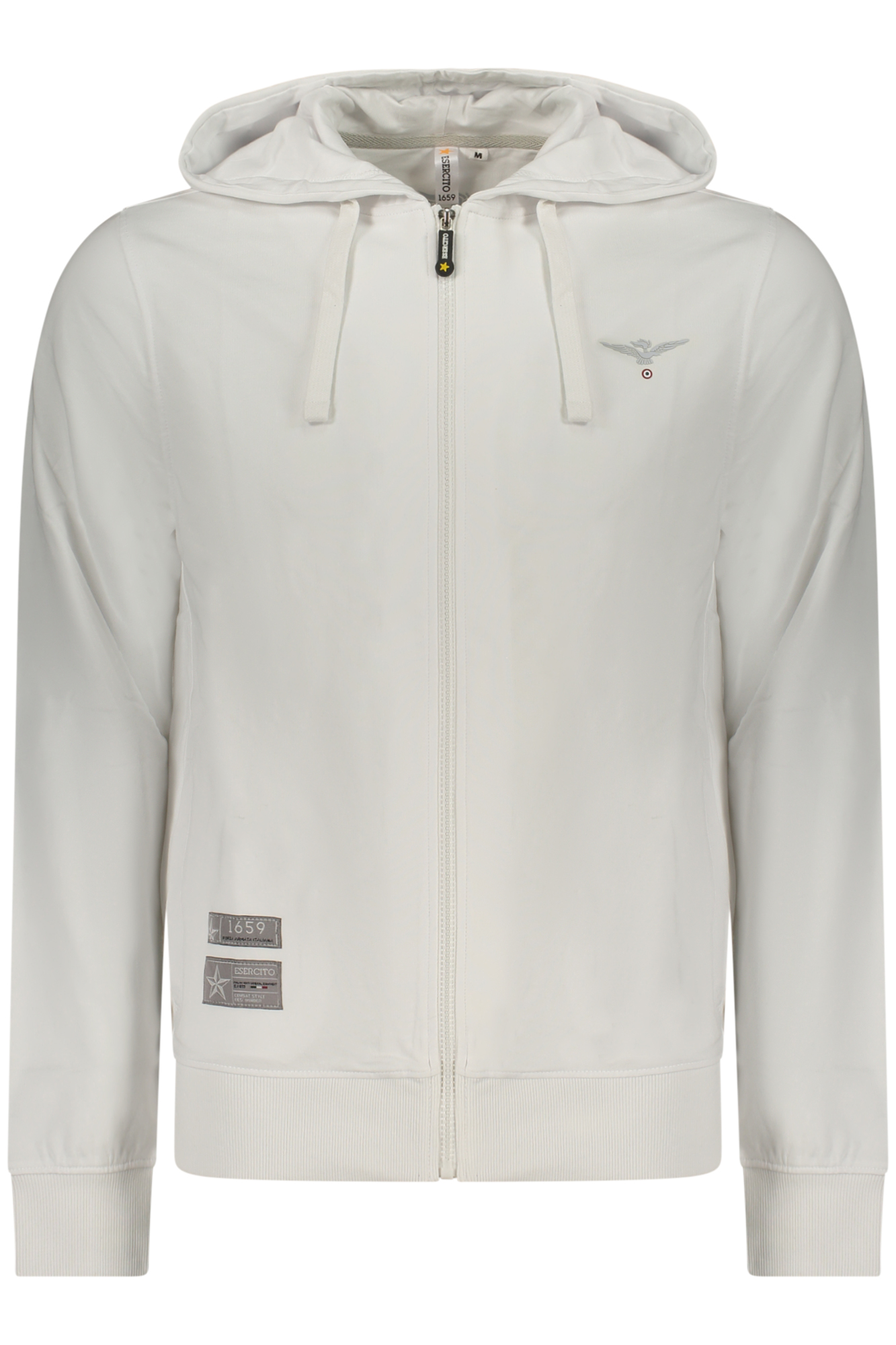 MILITARY ACADEMY MEN'S WHITE ZIP-UP SWEATSHIRT ACCADEMIA MILITARE