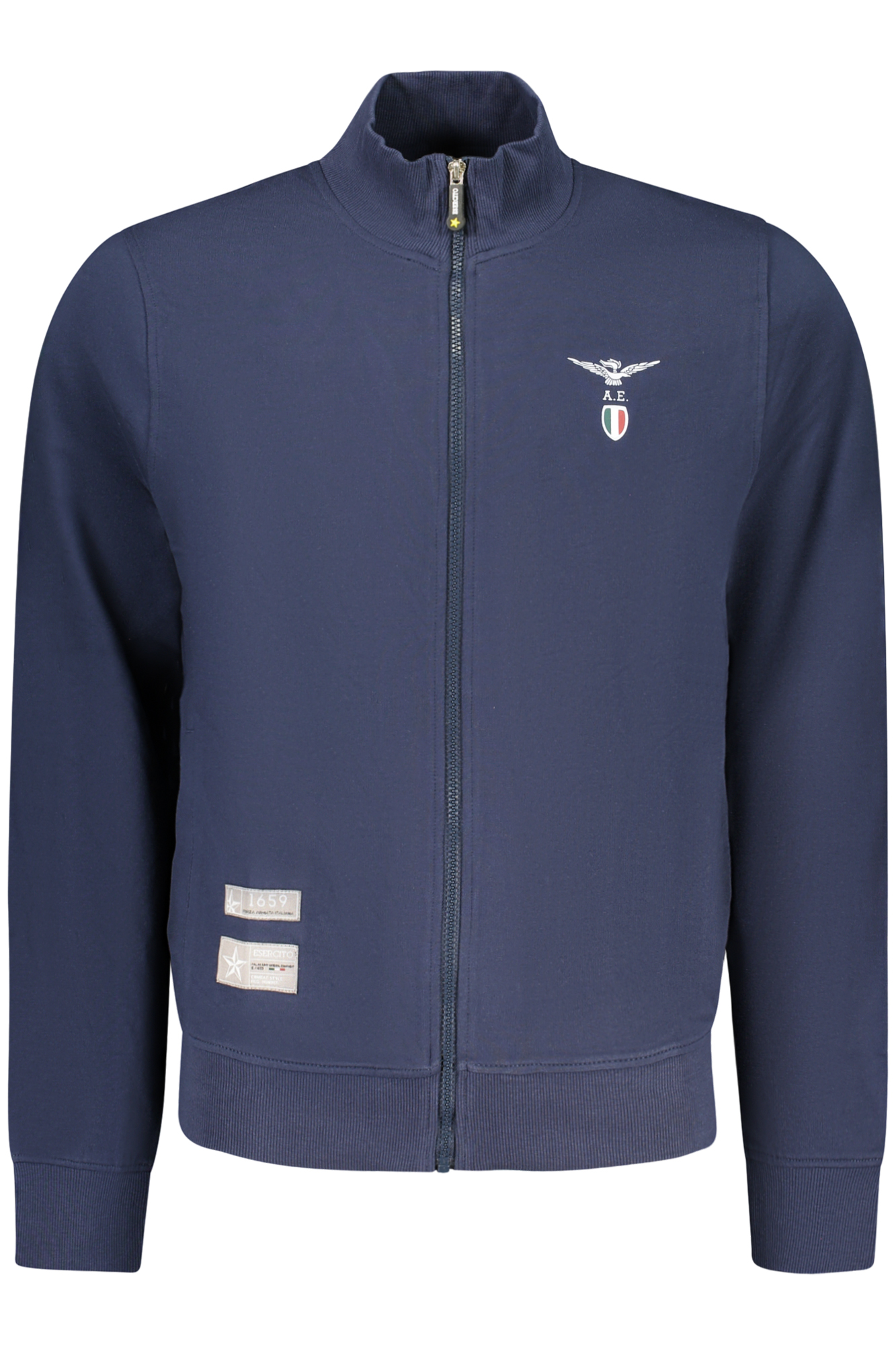 MILITARY ACADEMY MEN'S BLUE ZIP-UP SWEATSHIRT ACCADEMIA MILITARE