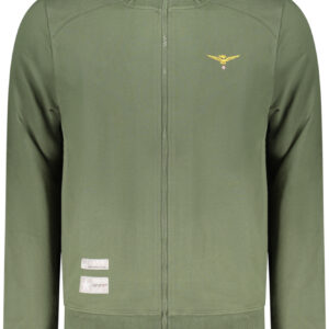 MILITARY ACADEMY MEN'S GREEN ZIP-UP SWEATSHIRT ACCADEMIA MILITARE