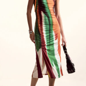 DESIGUAL WOMEN'S LONG DRESS IN BROWN DESIGUAL