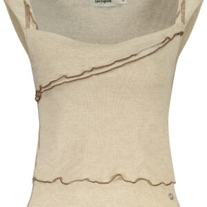 DESIGUAL WOMEN'S BEIGE TANK TOP DESIGUAL