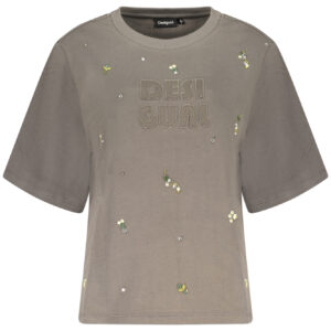 DESIGUAL WOMEN'S GRAY ZIP-UP SWEATSHIRT DESIGUAL