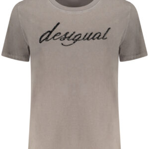 DESIGUAL WOMEN'S SHORT-SLEEVE T-SHIRT GREY DESIGUAL