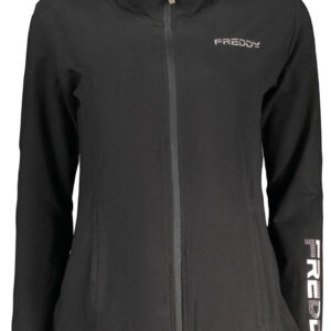 FREDDY WOMEN'S BLACK ZIP-UP SWEATSHIRT FREDDY