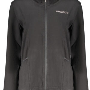 FREDDY WOMEN'S BLACK ZIP-UP SWEATSHIRT FREDDY