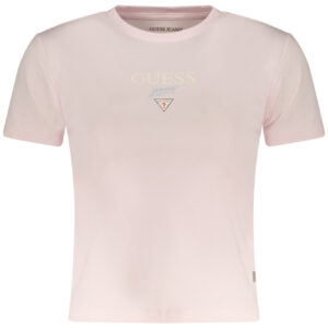 GUESS JEANS WOMEN'S SHORT SLEEVE T-SHIRT PINK GUESS JEANS