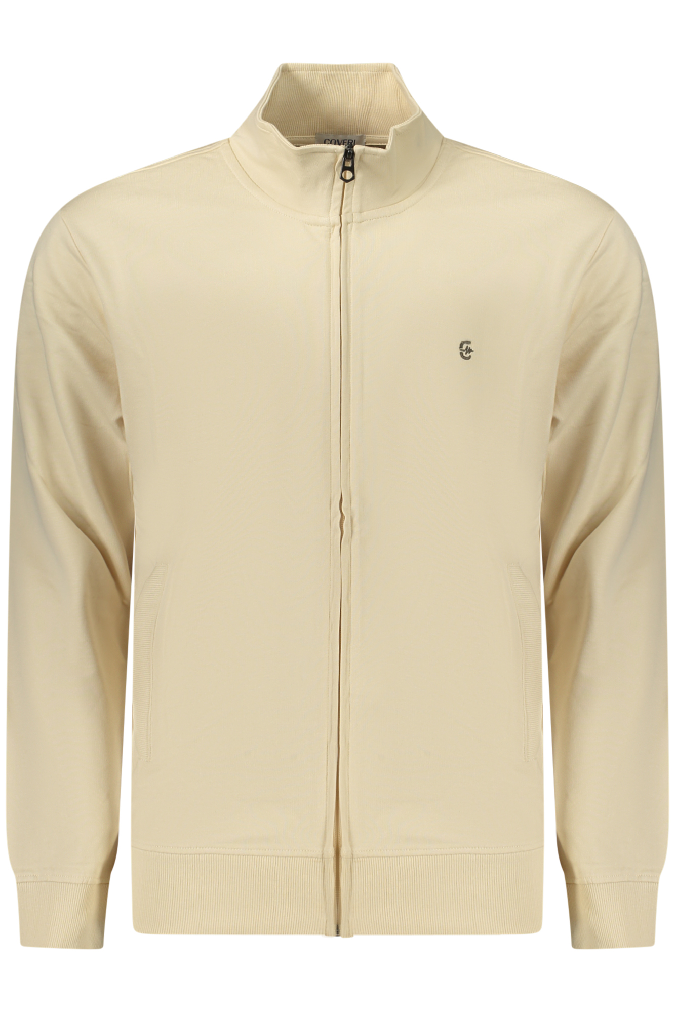 COVERI MOVING MEN'S BEIGE ZIP-UP SWEATSHIRT COVERI MOVING