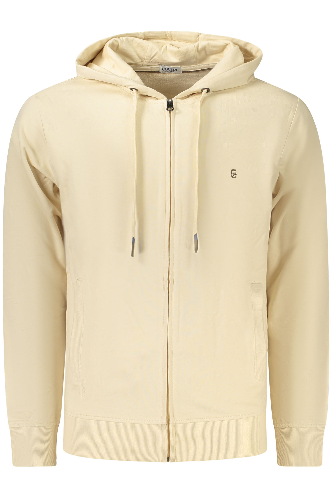 COVERI MOVING MEN'S BEIGE ZIP-UP SWEATSHIRT COVERI MOVING