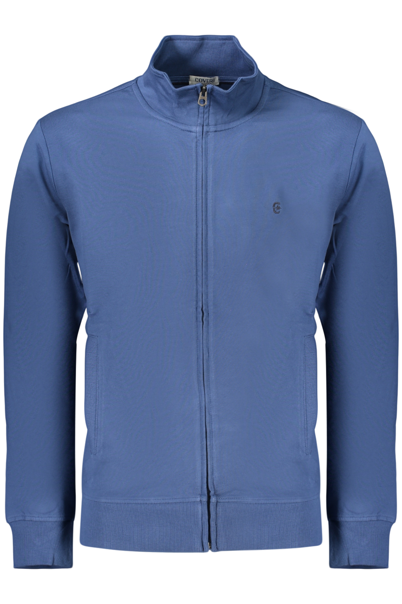 COVERI MOVING MEN'S BLUE ZIP-UP SWEATSHIRT COVERI MOVING