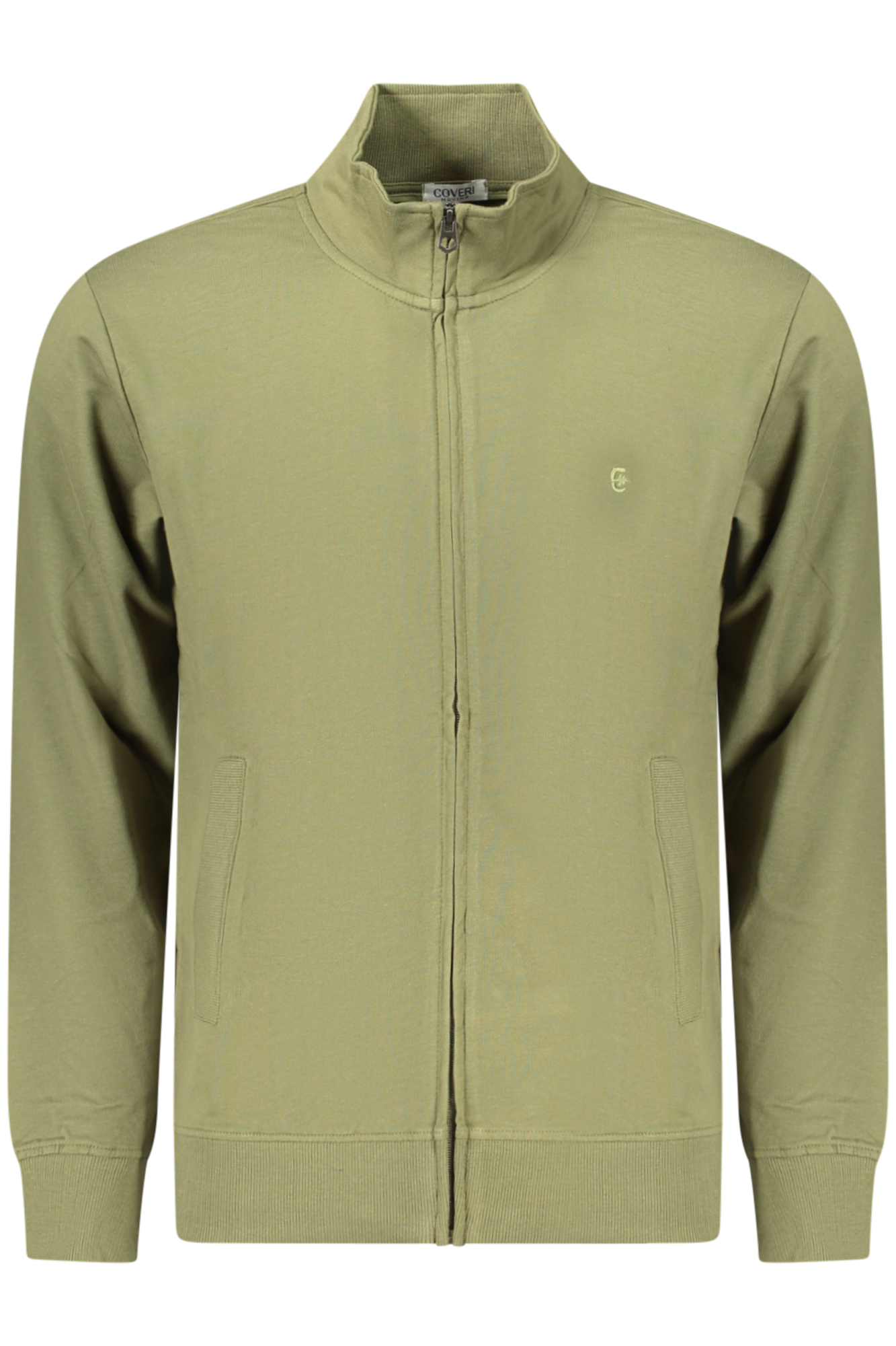 COVERI MOVING MEN'S ZIP-UP SWEATSHIRT GREEN COVERI MOVING
