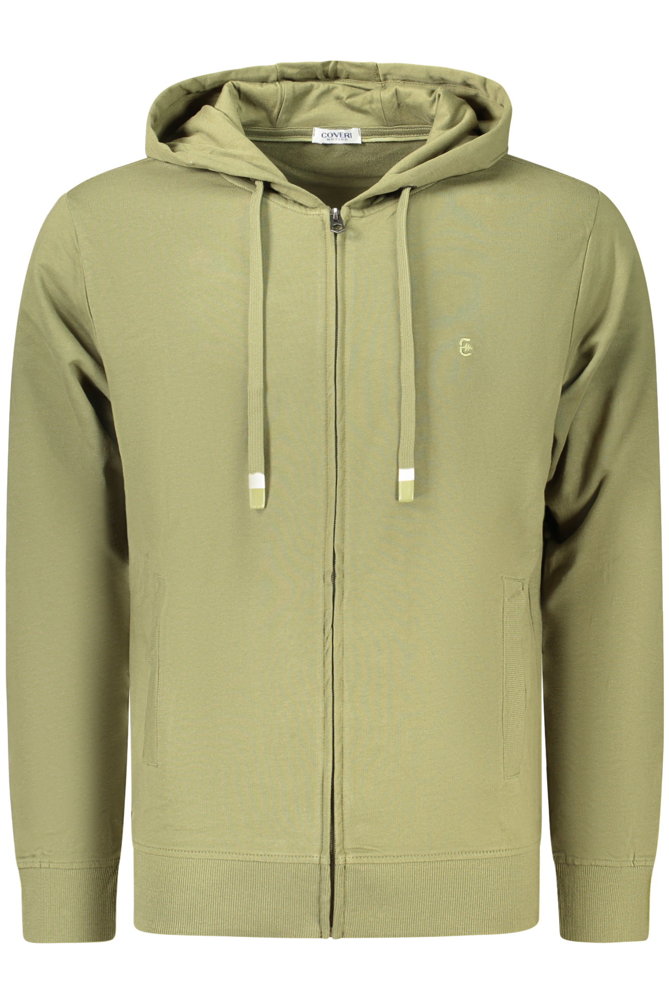 COVERI MOVING MEN'S ZIP-UP SWEATSHIRT GREEN COVERI MOVING