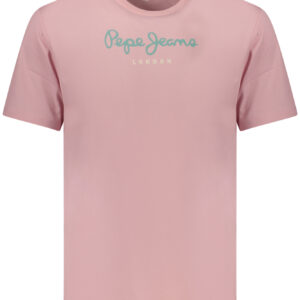 PEPE JEANS MEN'S PINK SHORT-SLEEVE T-SHIRT PEPE JEANS