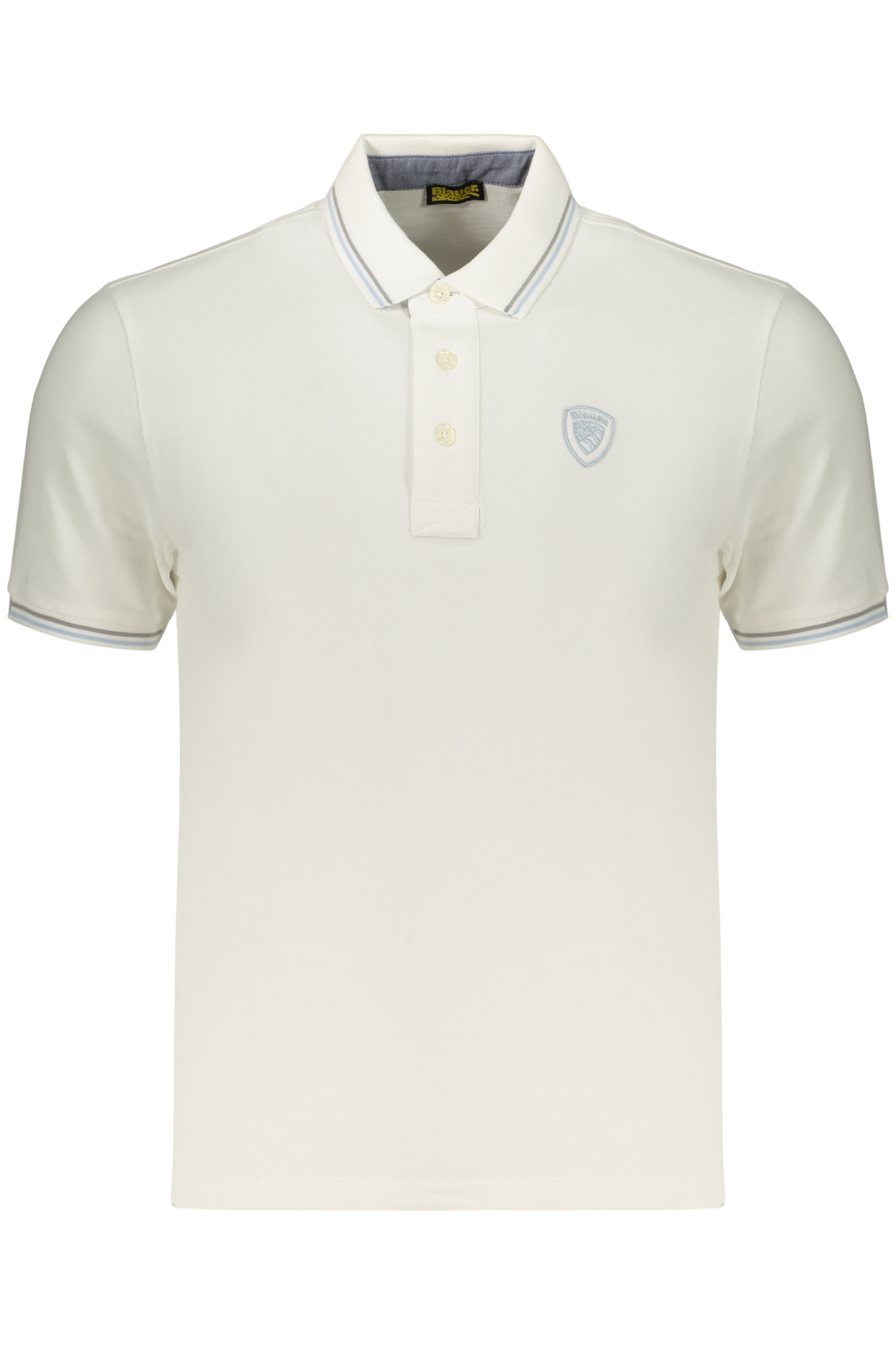 BLAUER APPAREL MEN'S SHORT-SLEEVE POLO SHIRT WHITE BLAUER APPAREL